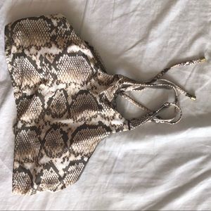 Vitamin A snakeskin high neck tie back